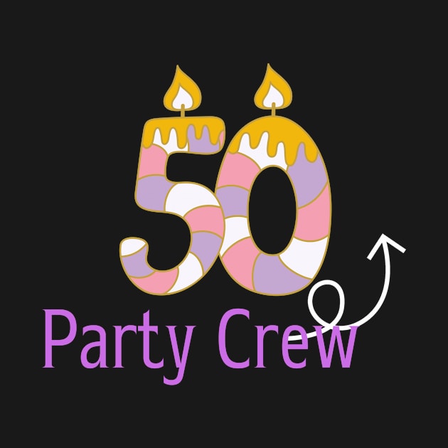 Happy Birthday 50 Years party crew candle by patsuda