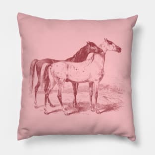 The Love of Horses - Monochrome Illustration Pillow