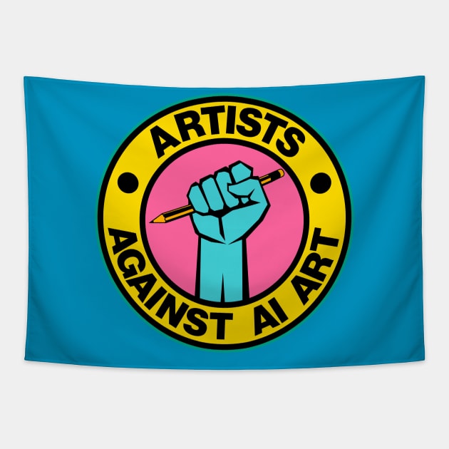 Artists Against AI Art Tapestry by darklordpug