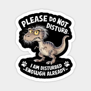 cartoon drawing of a disheveled t-rex (4) Magnet