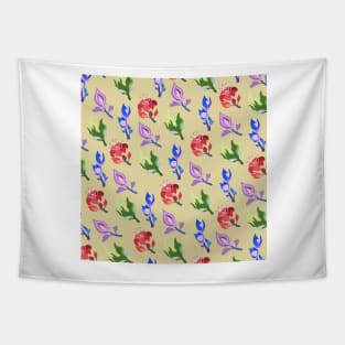 Inazuma Flowers Print (Beige) Tapestry