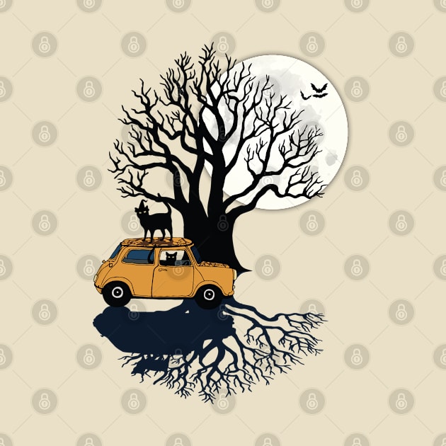 Full Moon Black Cats and Classic mini by meowstudio