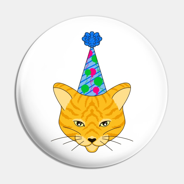 Happy Birthday Party Cat Pin by missmann