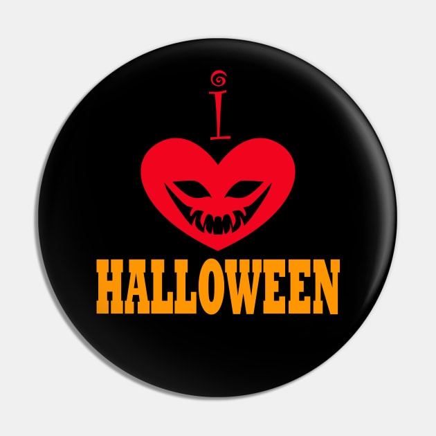 I Heart Halloween Pin by Wickedcartoons