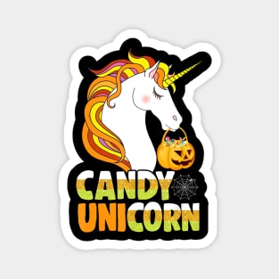 Cute Candy Corn Unicorn Shirt Halloween Girls Outfit Magnet