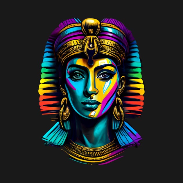 colorful abstract Cleopatra by Discover Madness