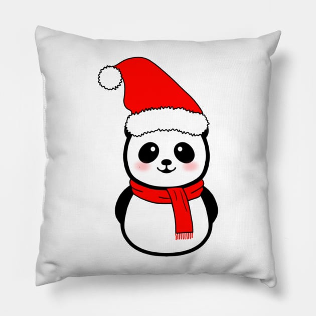 Panda snowman Pillow by Morishasha