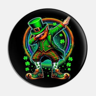 St Patricks Day Dabbing Leprechaun Boys Girls Men Dab Dance Pin