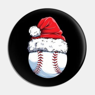 Christmas Baseball Ball Santa Hat Pin