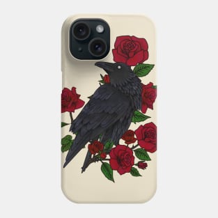 Raven and roses Phone Case