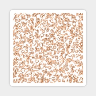 Botanical-Pattern, set, Orange, 2, botanic, nature, botanical, floral, flowers, floral-pattern, leaves, plants, minimalist, garden, jungle, leaf, exotic, tropical, flower, boho, cacti, succulent, digital, graphic-design, pattern, Magnet