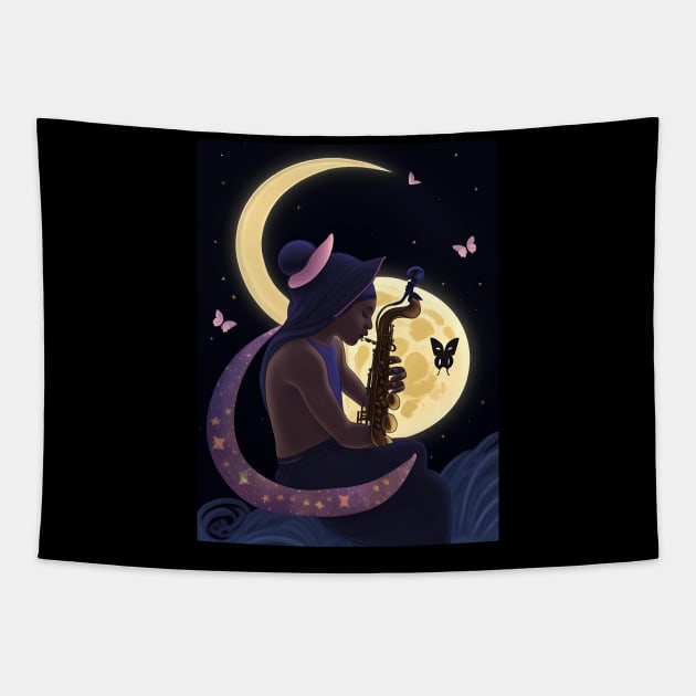 Saxophone Voyage to Dreamland Tapestry by Garmentcrooks