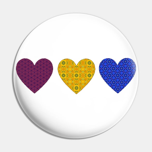 Heart Patterns in Primary Colors Pin by Amanda1775