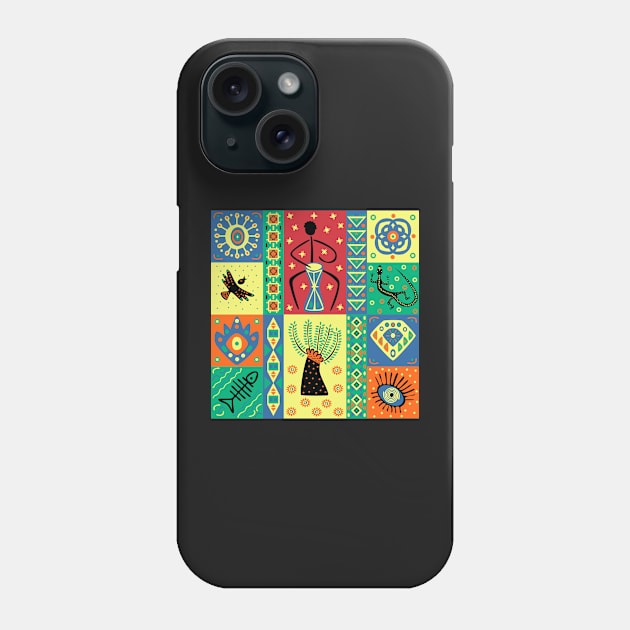 Tribal Blocks Phone Case by implexity