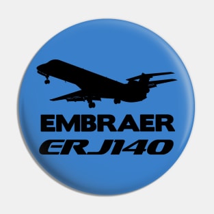 Embraer ERJ140 Silhouette Print (Black) Pin