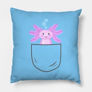 Axolotl inside a pocket Pillow