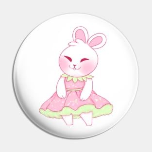 Strawberry dress bunny Pin