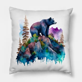 Watercolor Bear design Pillow