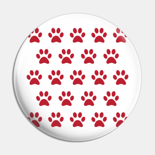 Red Paw Print Pin