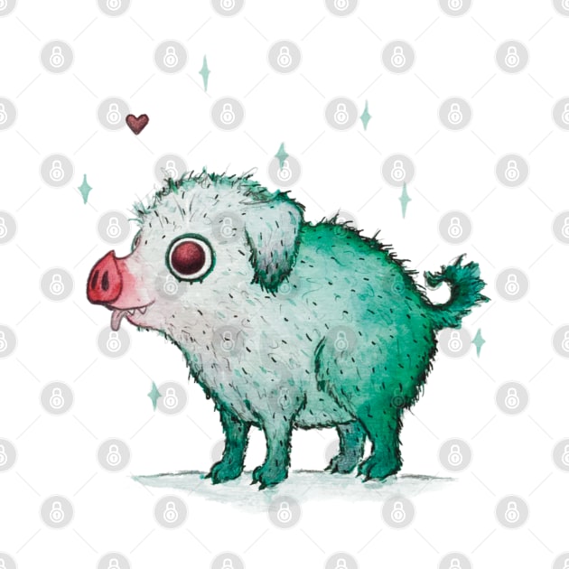 Cute monster piggie by Hana Nekrep Art