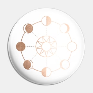 Rose Gold Lunar Calendar Pin