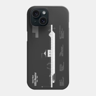 USS Monitor ship. Ironclad of American Civil War - PBDpng Phone Case