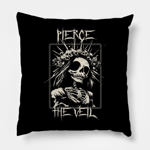 pierce bride skeleton Pillow by hex pixel