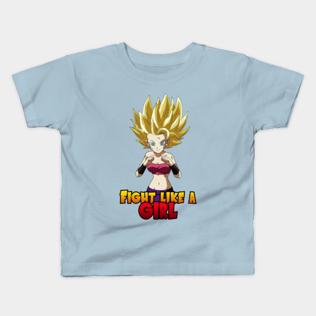 Caulifla Fight Like A Girl No Background Version Dragonball Kids T Shirt Teepublic