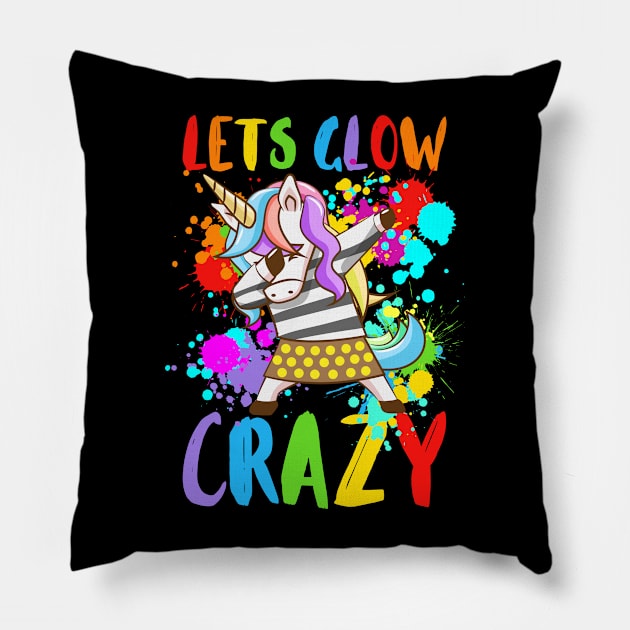 Let's Glow Crazy Glow  crazy Party Pillow by Myartstor 