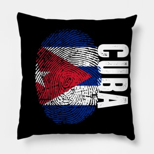 Cuba Flag Fingerprint My Story DNA Cuban Pillow