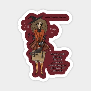 English Teacher Witch (transparent background) Magnet