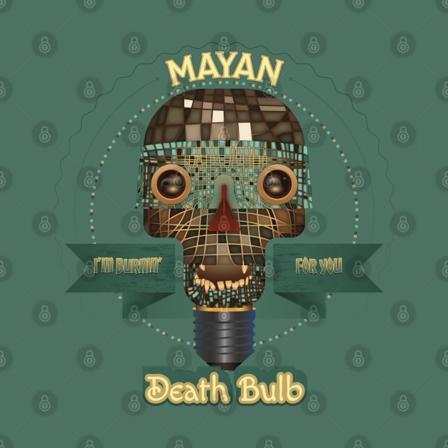 Mayan Deather Bulb Funny Mosaic Skull by DanielLiamGill