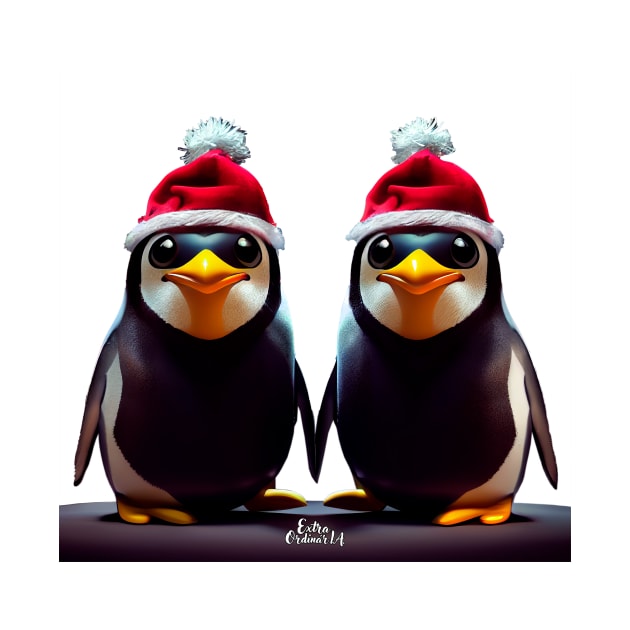 Couple of cute Christmas penguins by extraordinar-ia