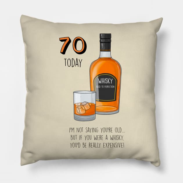 70 Today Whisky Pillow by Poppy and Mabel
