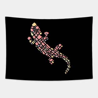 Cute mosaic pink lizard Tapestry