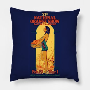 21st National Orange Show Vintage Poster 1931 Pillow