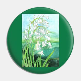 Bluebells watercolour painting Pin