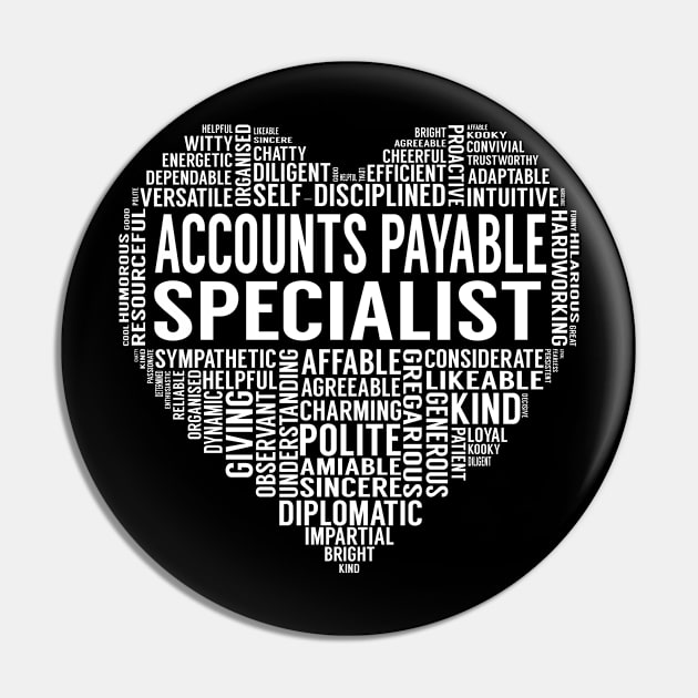 Accounts Payable Specialist Heart Pin by LotusTee