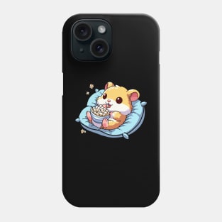 Cute hamster eating popcorns Phone Case