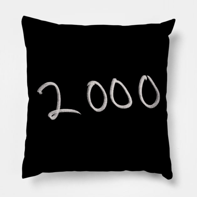 Hand Drawn 2000 Pillow by Saestu Mbathi