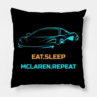 Eat Sleep McLaren Repeat Gulf Car Pillow