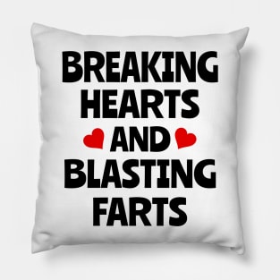 Breaking hearts and blasting farts funny babygrow onesie Pillow