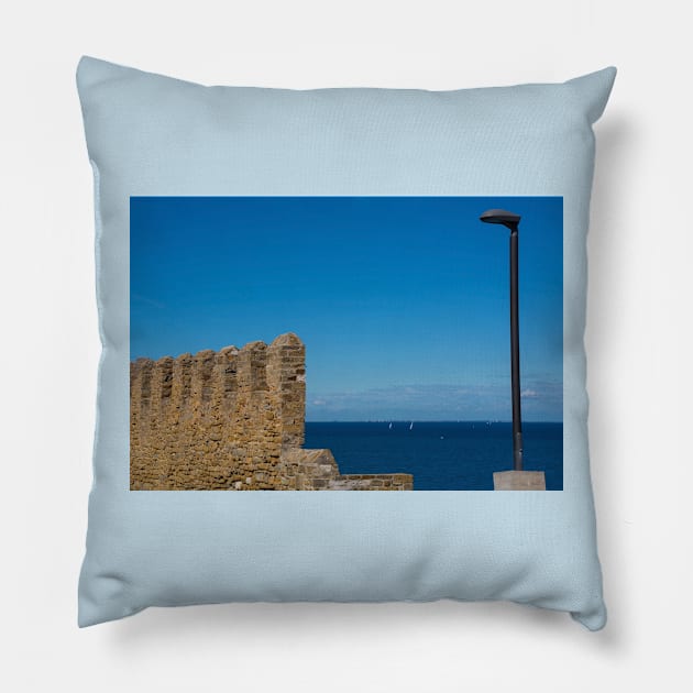 Piran City Walls, Slovenia Pillow by jojobob