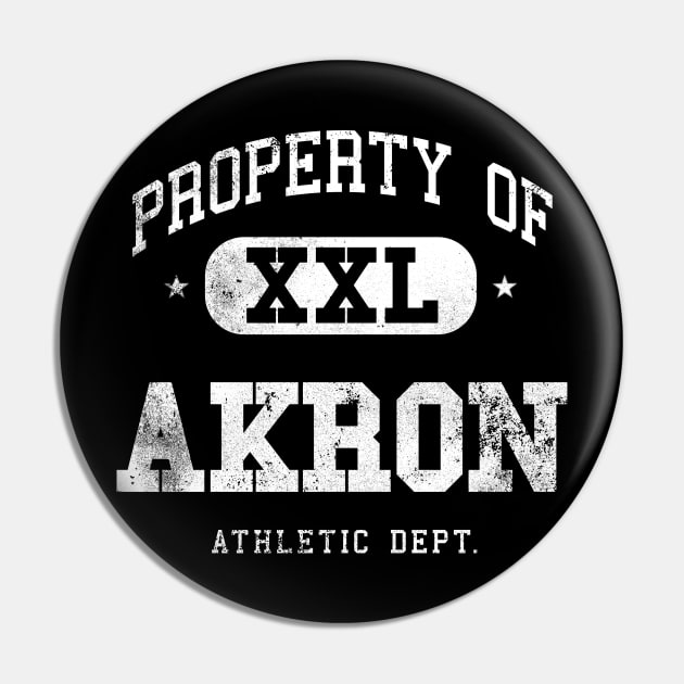 Akron Vintage Retro Distressed College Property Athletic Pin by property_of_xxl