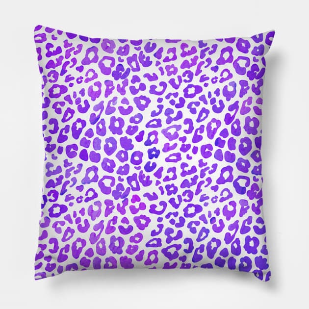 Purple watercolor Leo print Pillow by Red Fox