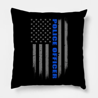 Thin Blue Line Flag Police Officer Pillow