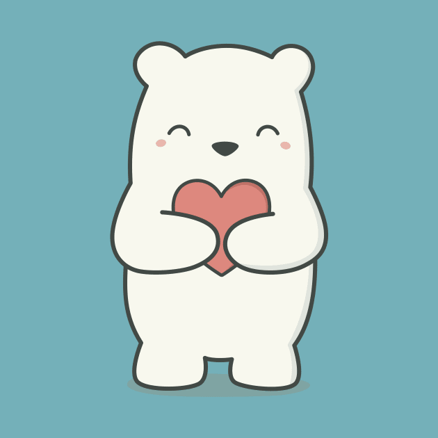 Kawaii Cute Adorable Polar Bear by wordsberry