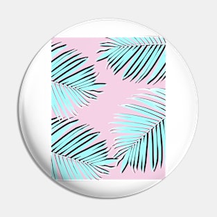 Palm print, Tropical Plant, Palm leaf, Blue, Pink, Minimal, Tropical art, Modern Pin