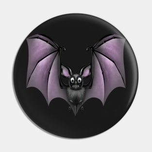 Bat on Black Background Pin