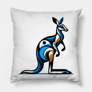 Pop art kangaroo illustration. cubism illustration of a kangaroo Pillow